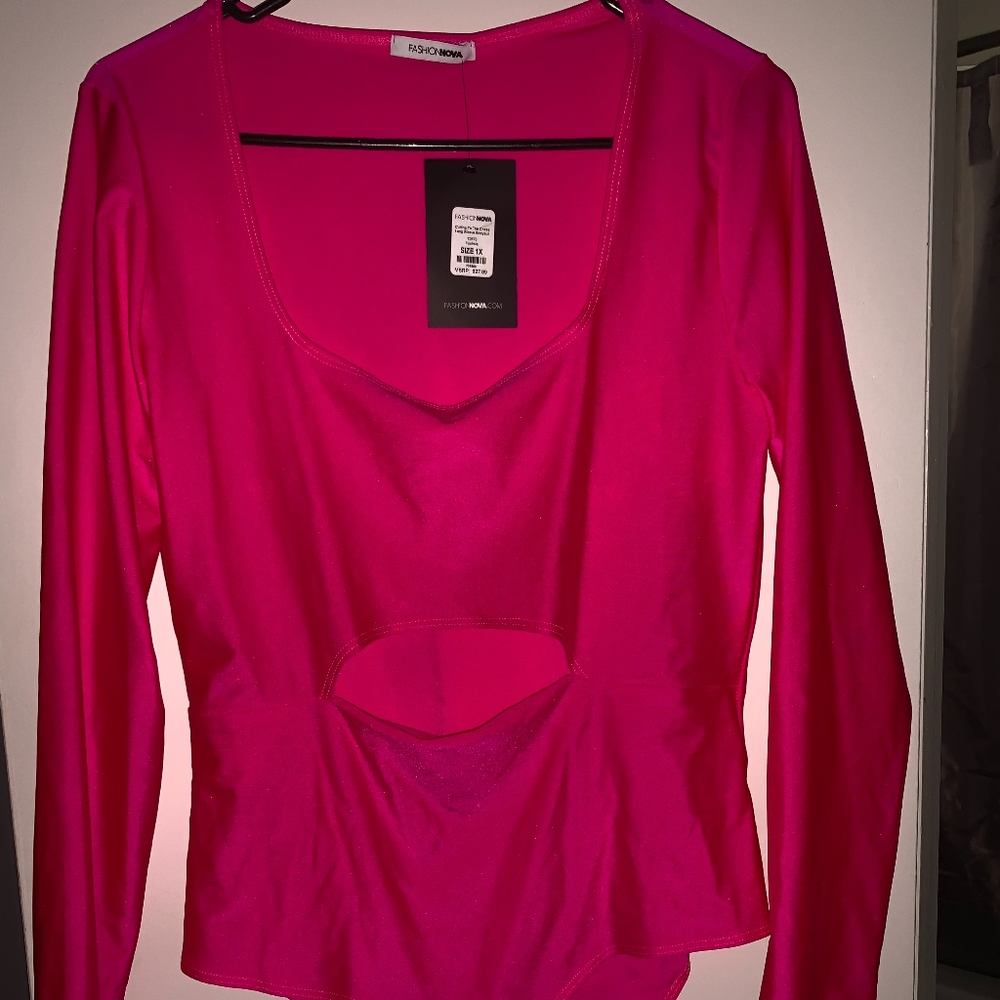 Neon pink bodysuit